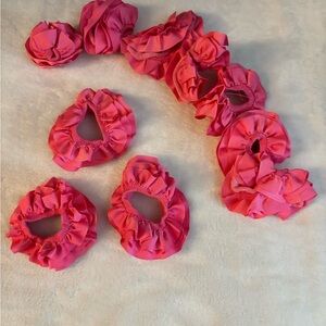 Pink Ruffled Hair Scrunchies for Kids (Bundle of 25)